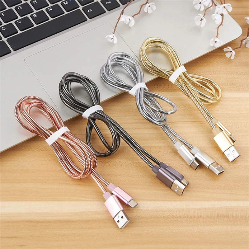VOXLINK USB Type C стальной кабель для Samsung Xiaomi Redmi Note 7 Mi 9t LG Быстрая зарядка шнур