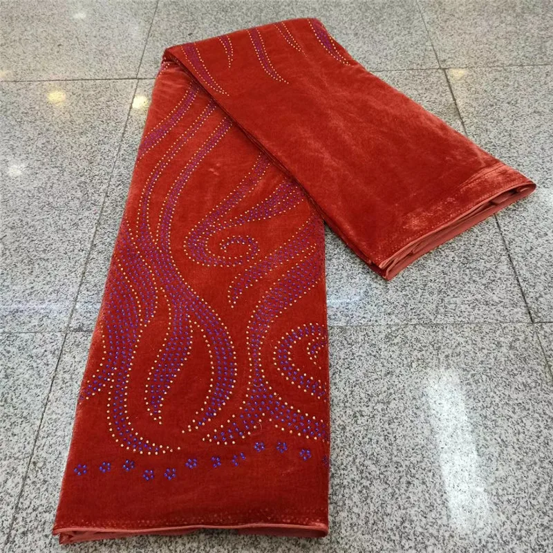 

good quality stones velvet lace fabric 5yards comfortable velvet lace with rhimnstones beautiful velvet lace for dress XS11255