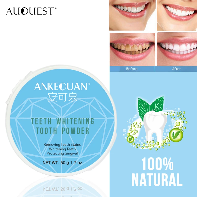 AuQuest чувствительный порошок для отбеливания зубов натуральный мятный