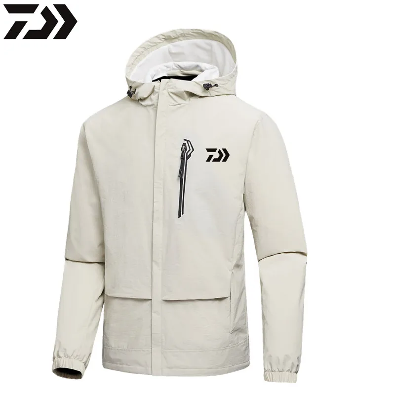 

Daiwa Fishing Jacket Men Waterproof Fishing Clothing Autumn Spring Thin Breathable Hooded Camping Jacket Hiking Fishing Shirt