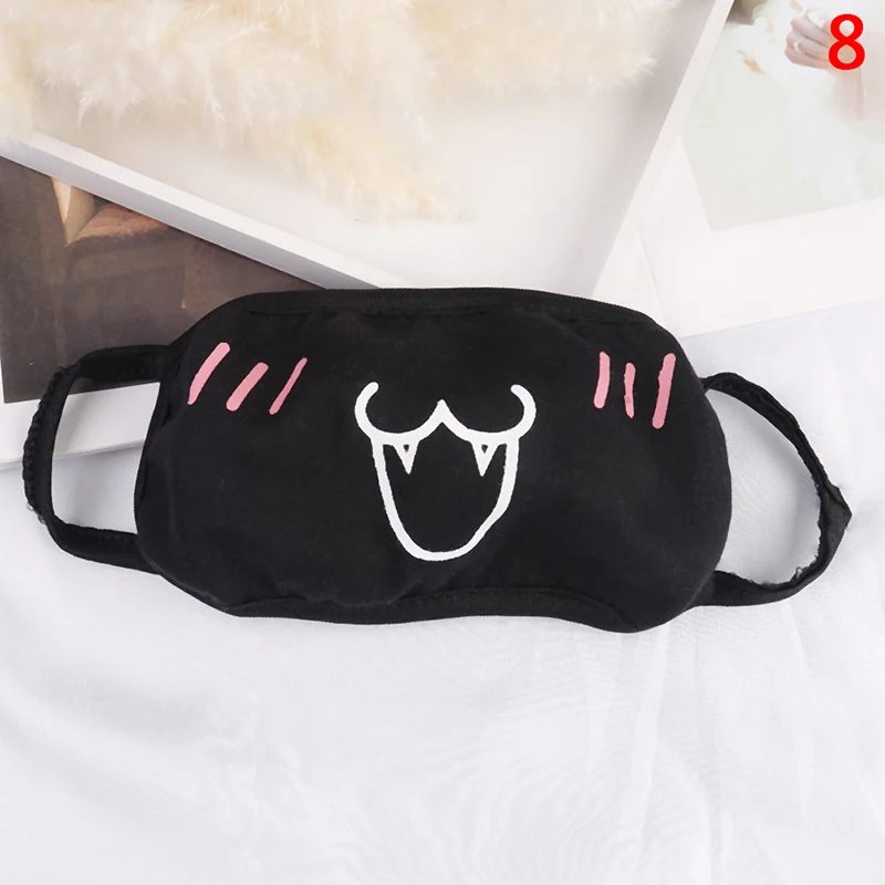 8 Мульти-стиль аниме мультфильм Kpop Черный Хлопок Половина рот маска Анти-бактериальная пыль Зима Теплые Симпатичные маски унисекс - Цвет: 8
