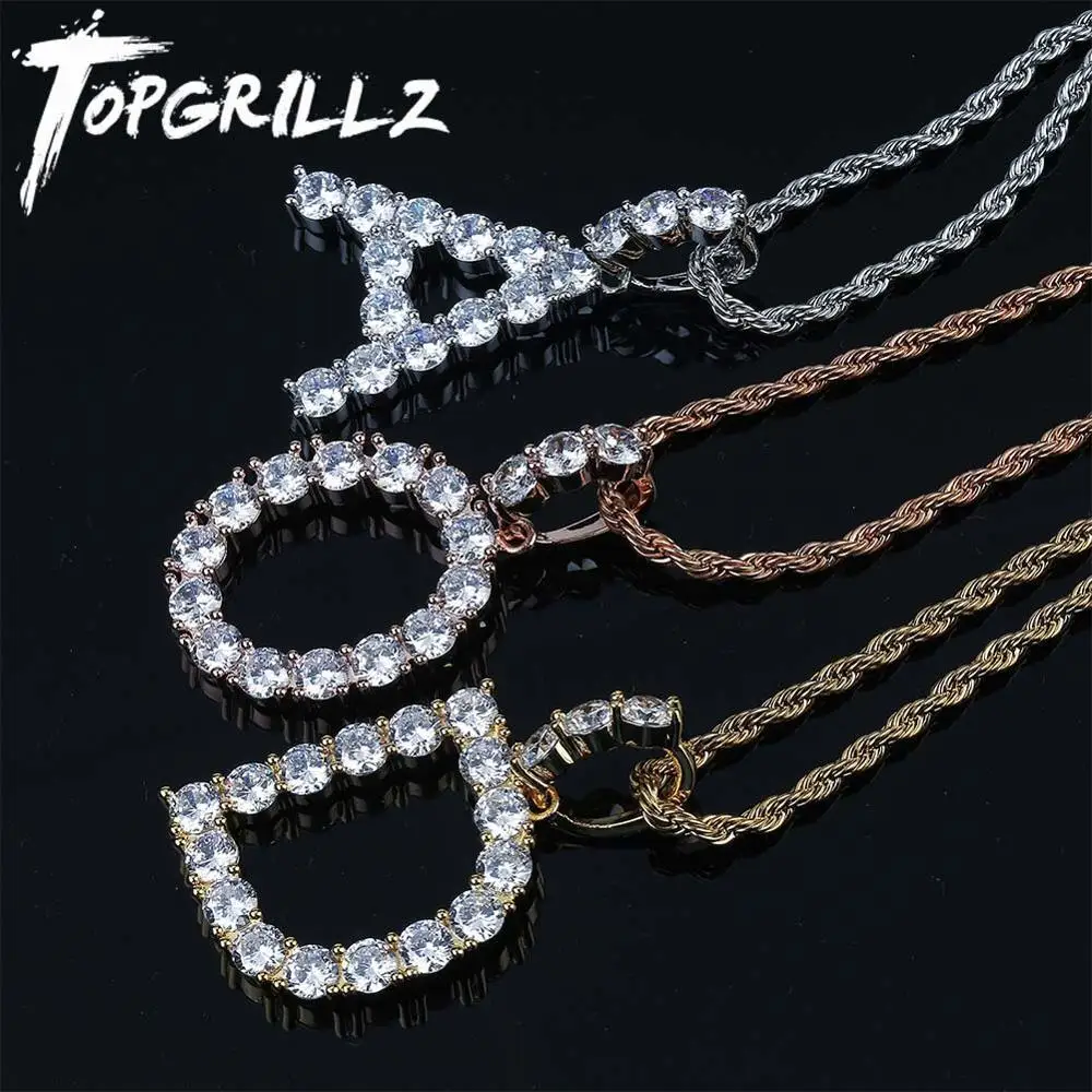 TOPGRILLZ A-Z циркониевое ожерелье с буквенным именем для тенниса мужское/женское