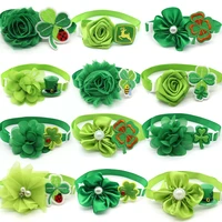 3050 pcs st patrick day puppy dog grooming accessories clover dogs bow ties necktie holiday party dogs bowties pet supplies