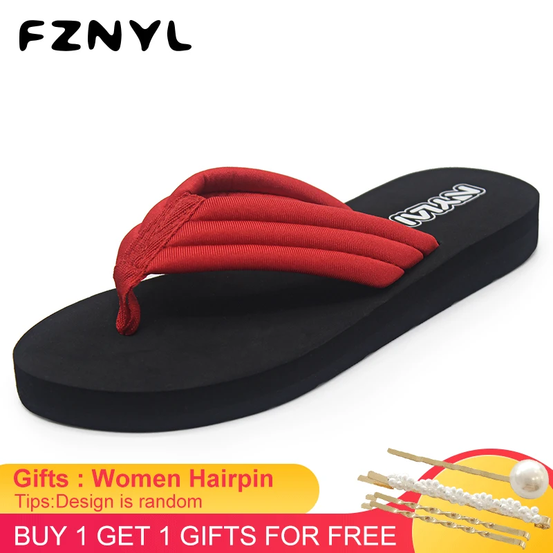 

FZNYL Outdoor Flip Flops Women 2021 Summer Female Indoor Sandals Ladies Rubber Anti-slip Flat Beach Slippers Women's Shoes
