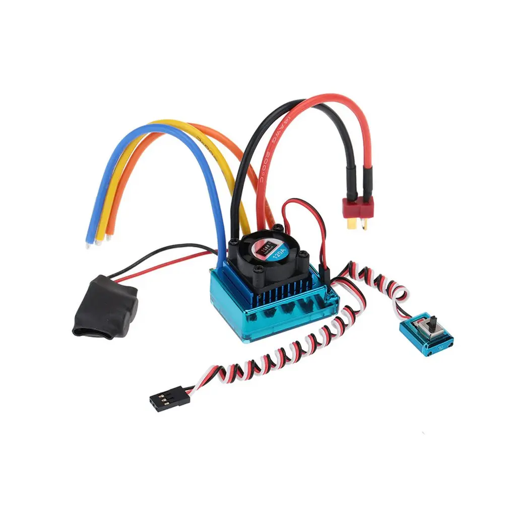 

120A Sensored Brushless ESC Speed Controller T plug for 1/8 1/10 1/12 RC Car Crawler Replacement Parts