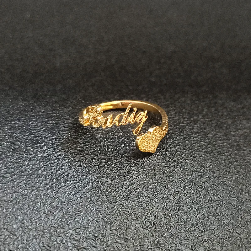 Обычай имя кольцо персонализированные обещают начальное спиральное сердце