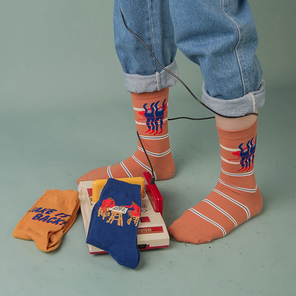 Женские носки Забавные милые Мультяшные с сыром попкорном пивными бобами едой