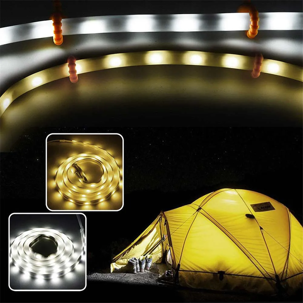 

led strip Outdoor Tent Lamp Portable 5V USB plug Waterproof Camping Warm White led light DC5V Rope Light Lantern Lights 1m 1.5m