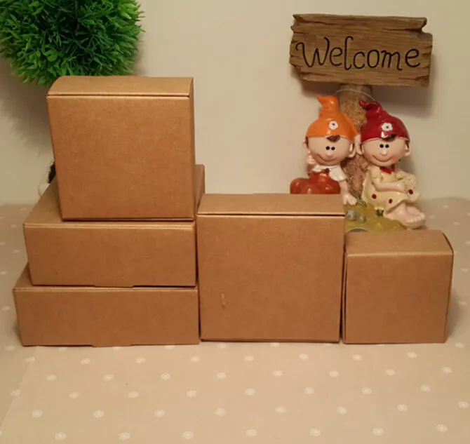 

100pcs Cheap Kraft gift packaging cardboard paper box,small natural handmade soap kraft craft box,kraft carton paper box