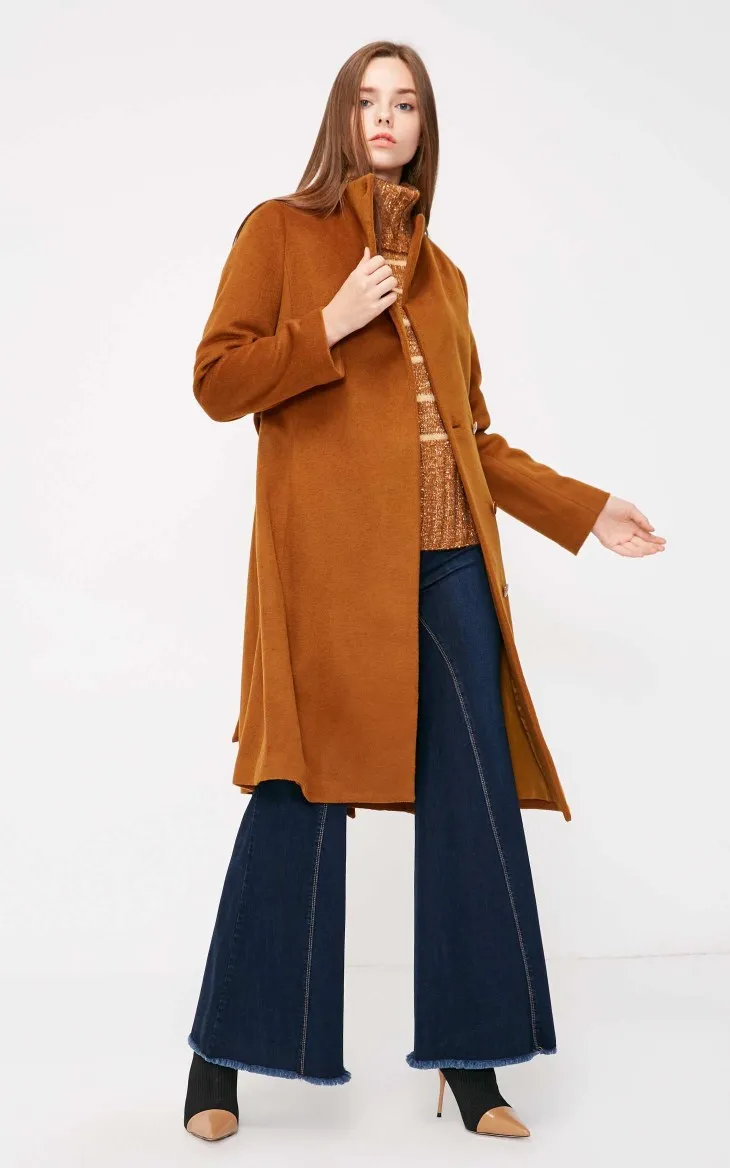 Vero Moda женское маленькое шерстяное пальто с высоким воротником на пуговицах | 318327539