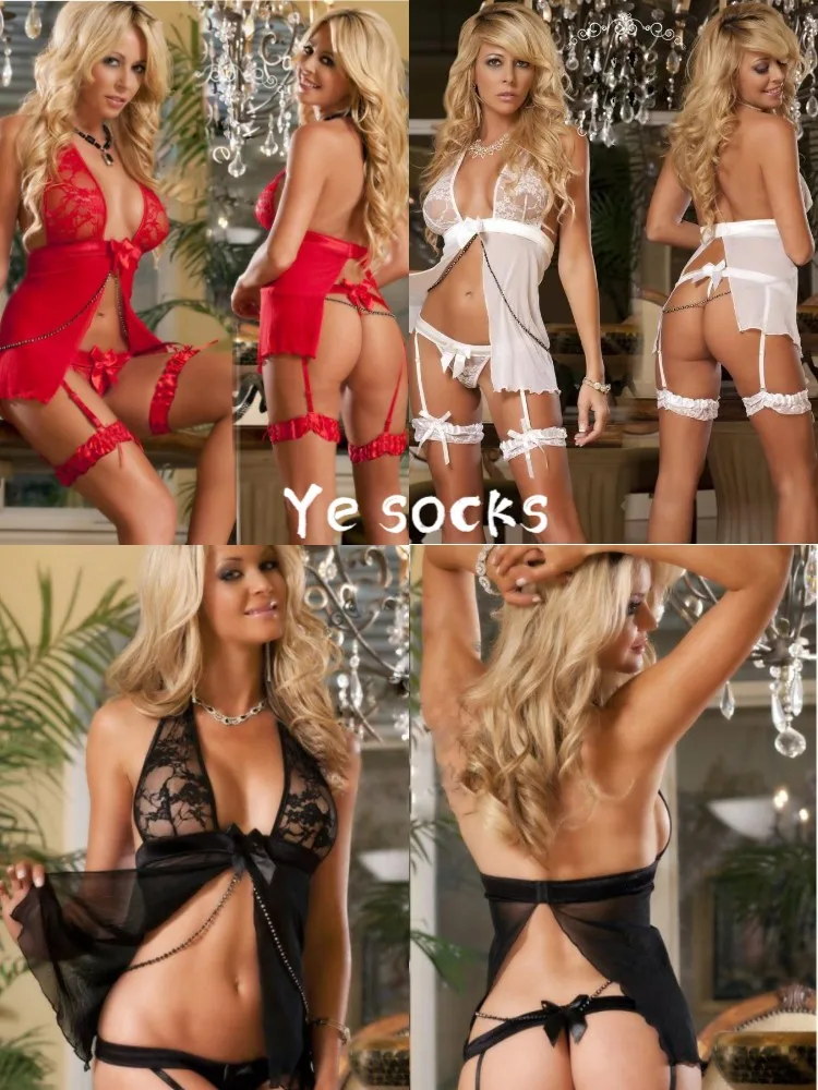

Sexy Nuisette Lingerie Nightgown Backless Halter Long Nightgown Plus Size Women Night Dress Red Lingerie Nightwea