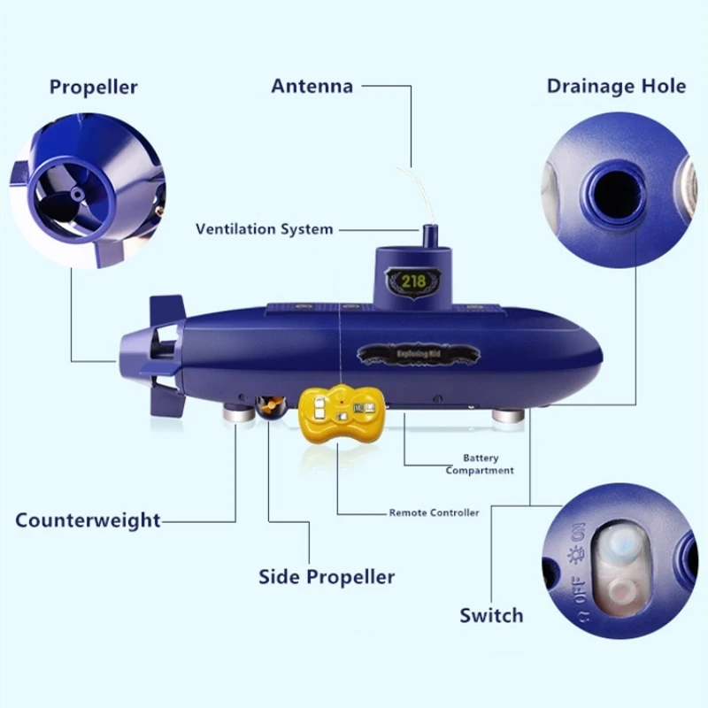 Интерактивная подводная лодка с дистанционным управлением для родителей и детей