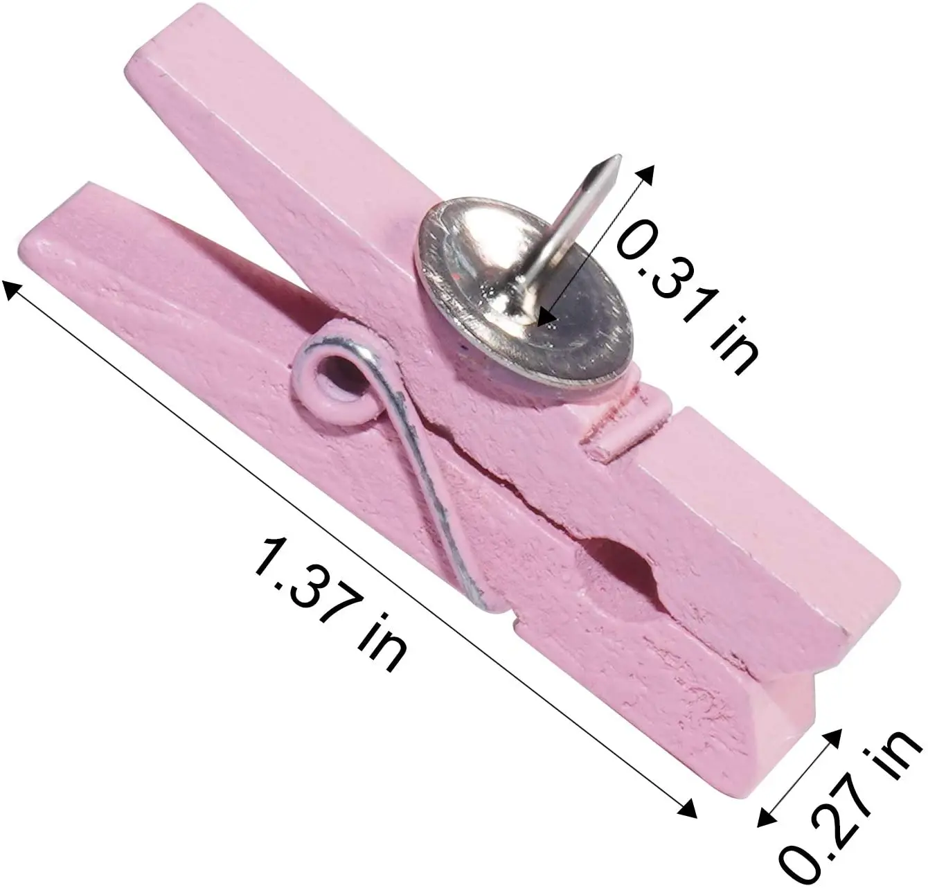 

MOGII 30Pcs/Box Office Stationery Pins Durable Wooden Clip Push Pins Decorative Wood Binder Thumb tacks for School Cork Board