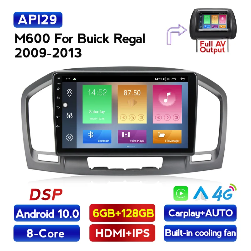NaviFly Android 10 DSP Carplayer Car Multimedia radio gps for Buick Regal 2009 - 2013 Opel Insignia 1 2008-2013