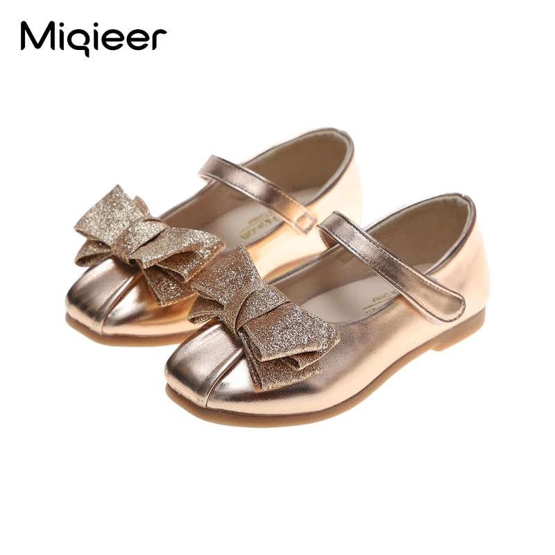

2021 Spring Girls PU Leather Shoes Autumn Korean Children Bowknot Soft Single Shoes Kids Sandals Baby Princess Party Dance Shoes