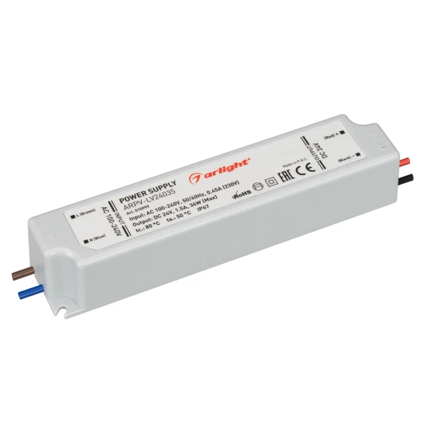 Блок питания ARPV-LV24035 (24V 1.5A 36W) ( IP67 Пластик 2 года) |