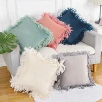 2020 new velvet pillow case cushion cover pillow cover luxury square decorative pillows with feathers new arrival