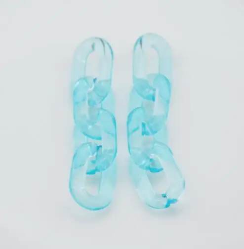 light blue FishSheep массивные прозрачные акриловые длинные серьги-цепочки для женщин Смола цепочка геометрического стиля серьги с каплями вечерние ювелирные изделия Brincos - Окраска металла: light blue