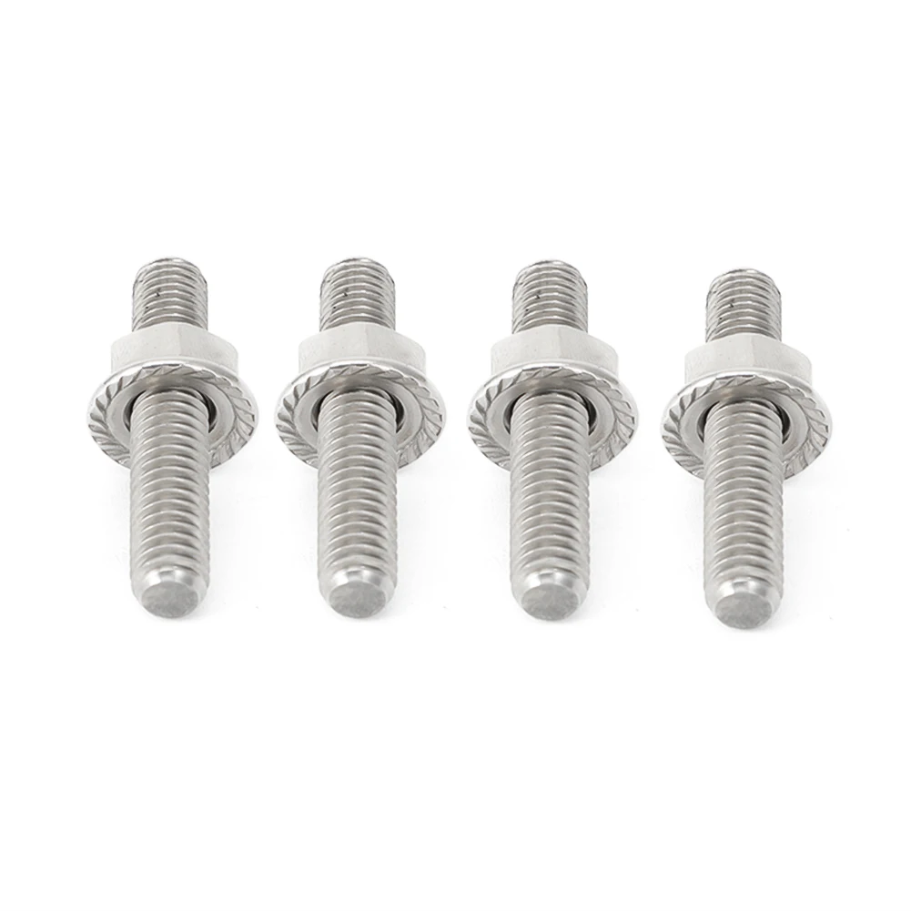 

4 Pcs Exhaust Port Studs & Nuts Pipe Butt Screws Both-Ends Screw-In Bolts for Harley Big Twin 84-16 Sportster XL 1200 883 86-17