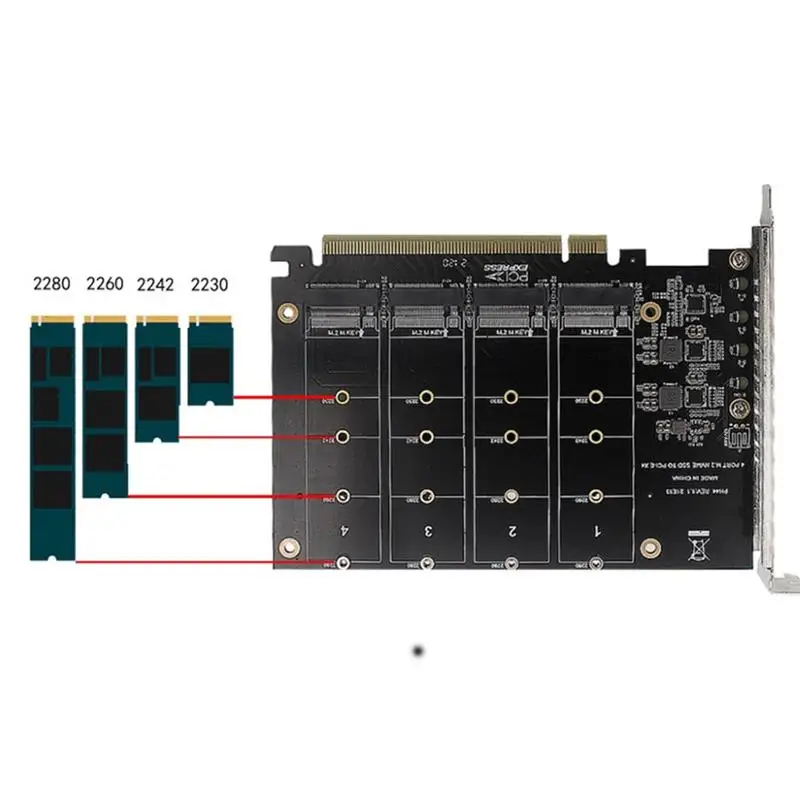 Плата расширения PCIE X16 NVME M.2 RAID плата PCI-E-SATA 20 портов адаптер JMB585 для ASUS Hyper M.2X16 -