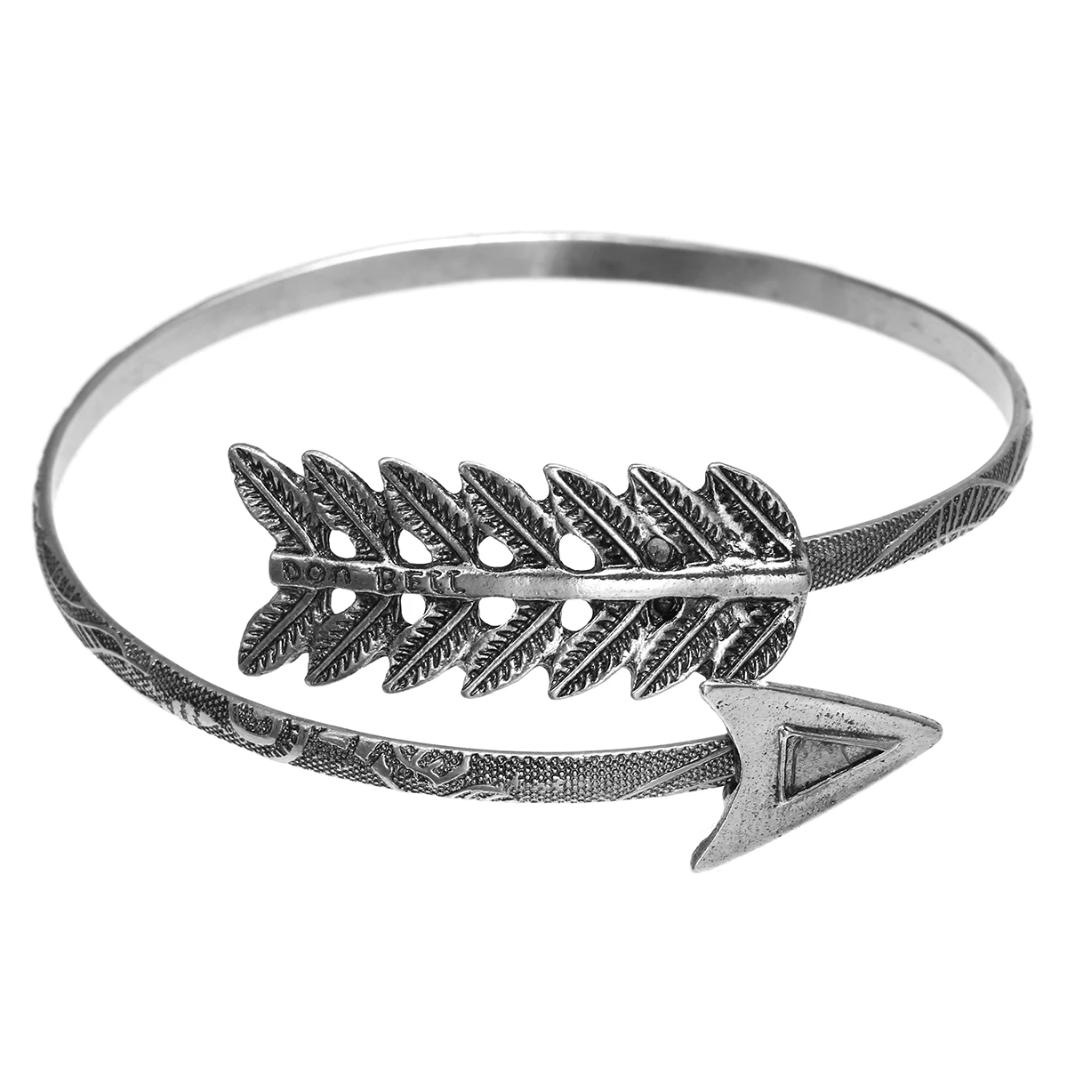 Ретро посеребренный шармы браслет хип-хоп унисекс перо стрелки стильные