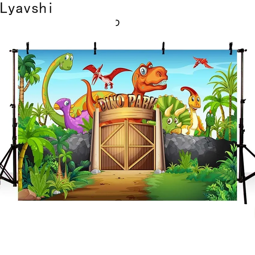 

Lyavshi динозавр Сафари парк фон виниловая фотография Baby Shower фотография фон