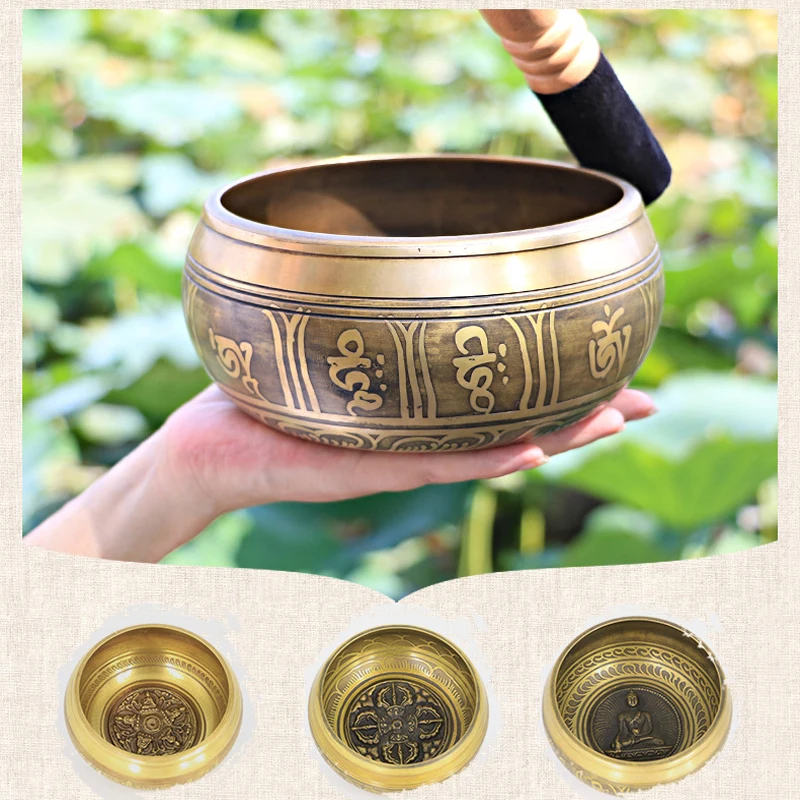 Тибетская поющая чаша тибетский буддизм латунь Поющая для йоги медитация