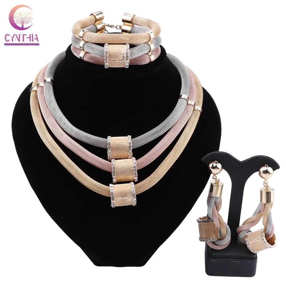 Женский комплект ювелирных изделий CYNTHIA из золотого браслета и с классическим