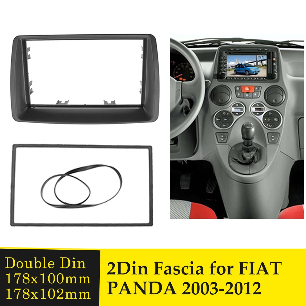 

Double Din Car Radio Fascia for FIAT Panda 2003-2012 CD DVD Stereo Panel Dash Mount Refitting Install Trim Kit Frame Plate Bezel