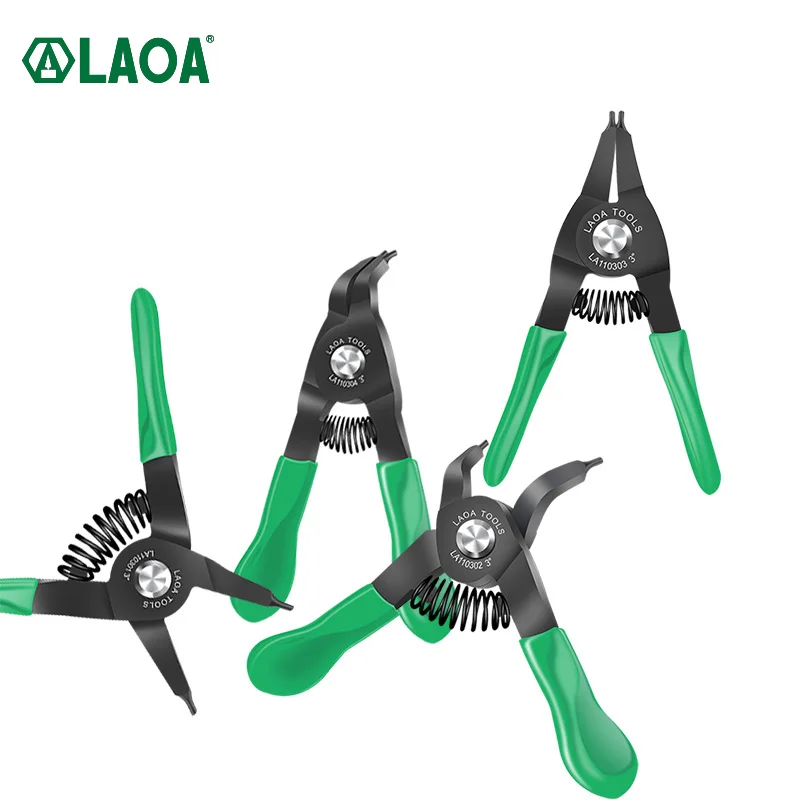 

LAOA Mini Circlip pliers 3 inch Right Angled Beak Portable Multifunctional Snap Ring Circlip Pliers