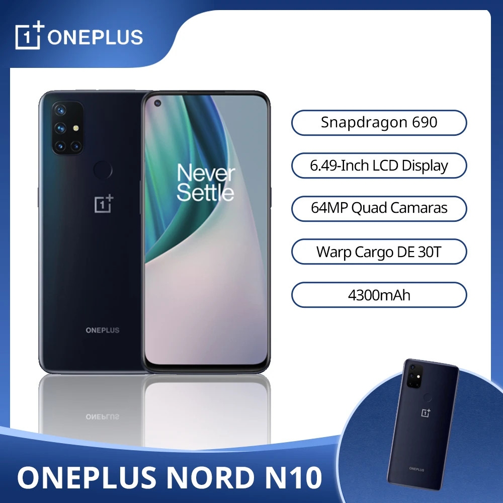 Перейти на Алиэкспресс и купить Чехол из ПВХ для OnePlus Nord N10 5G глобальная версия 6 ГБ 128 Snapdragon 690 смартфон 90 Гц Дисплей 64MP Quad камеры Warp 30T NFC
