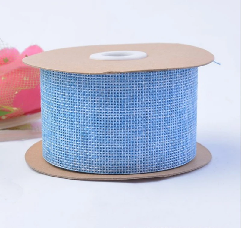 Sky Blue 10 метров/рулон ручной работы DIY ленты Рождественские украшения ткань из конопли цветной Плетеный Лен рулоны одежды Свадебные аксессуары - Цвет: Sky Blue