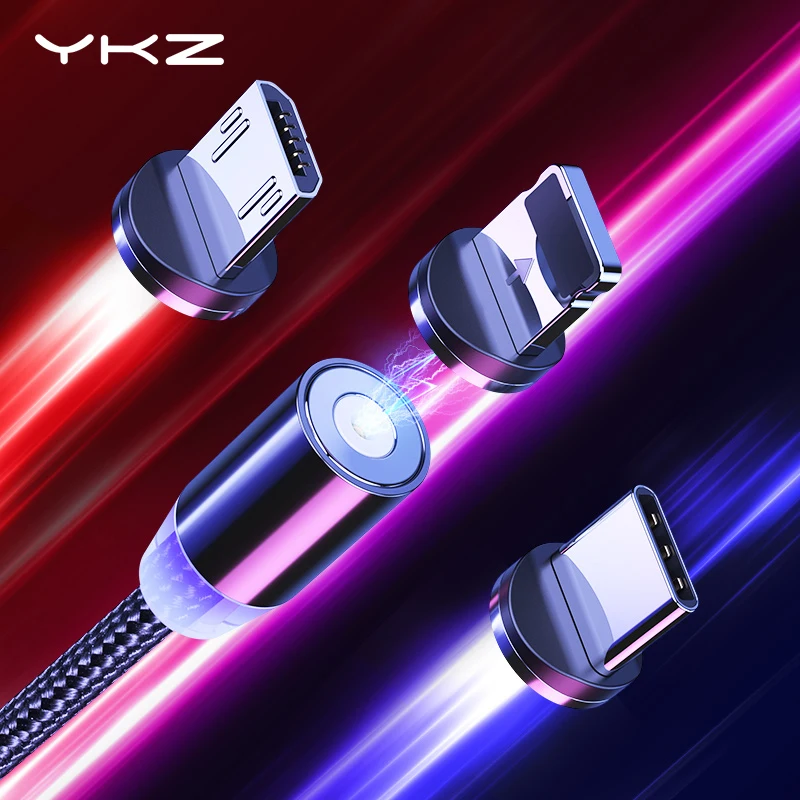 Магнитный usb-кабель YKZ кабель Micro USB для iPhone Samsung Android быстрая зарядка магнитный Type-C