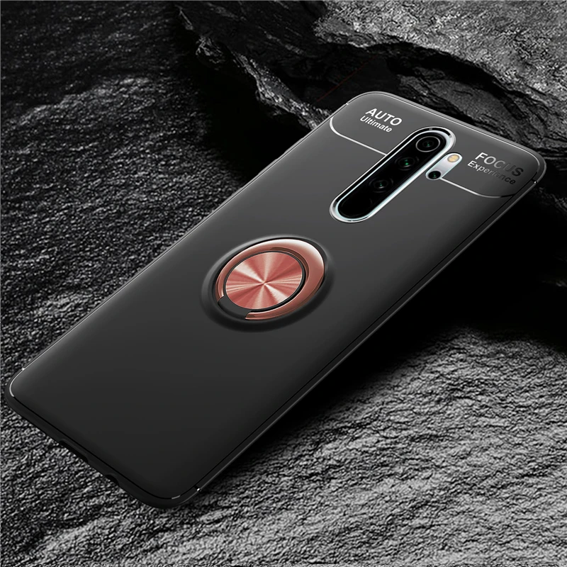 MAKAVO для Xiaomi Redmi Note 8 Pro Чехол-держатель с кольцом на палец Матовая Мягкая силиконовая задняя крышка для Xiomi Redmi Note 8 чехол для телефона