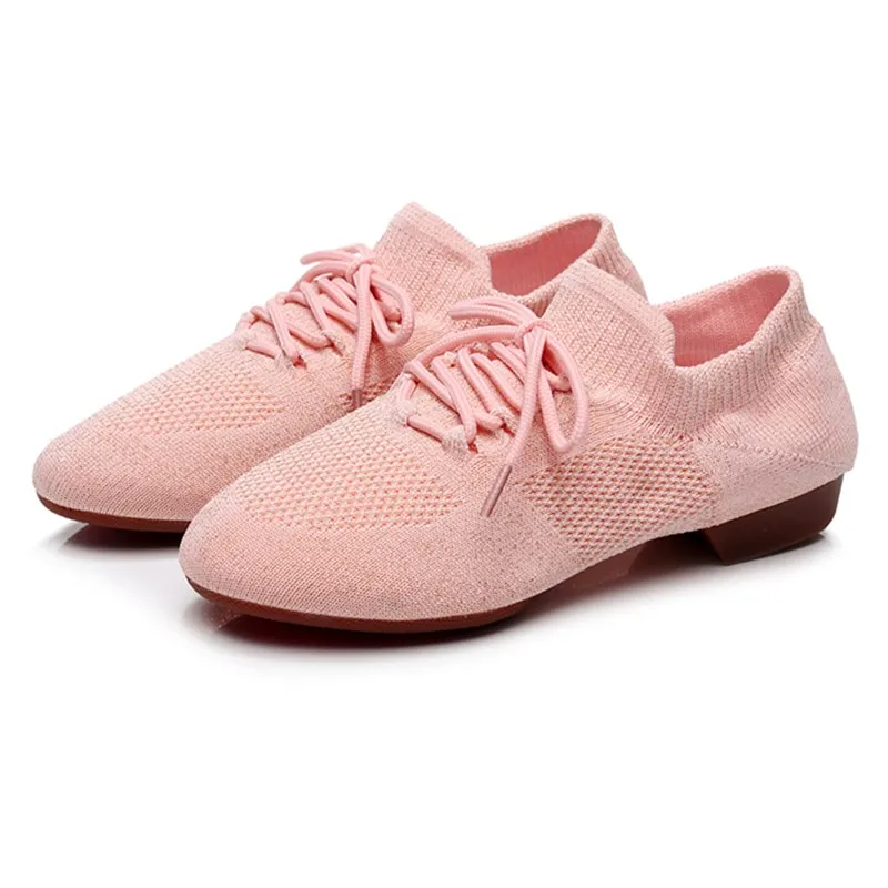 SUN LISA Women's Lady's Girl's Teacher's Dancing Shoes Soft Pointe Ballet Jazz Dance Shoes Chunky Heel