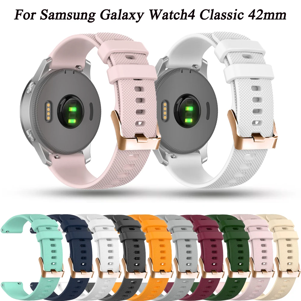 

Сменный силиконовый совместимый ремешок для наручных часов Samsung Galaxy Watch 4 40 44 мм/Classic 42 46 мм ремешки 20 мм 4