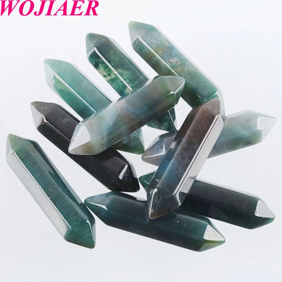 

Natural Grass Agates Gem Stones No Drilled Hole Hexagonal Bead for Men DIY Handcrafted Jewelry Making Ring 10PCS PU8258