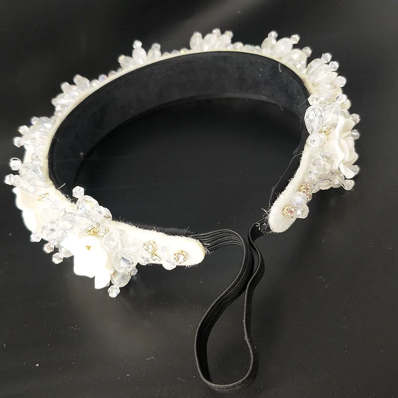 Женский свадебный головной убор с кристаллами и жемчугом цветок из смолы/кубик