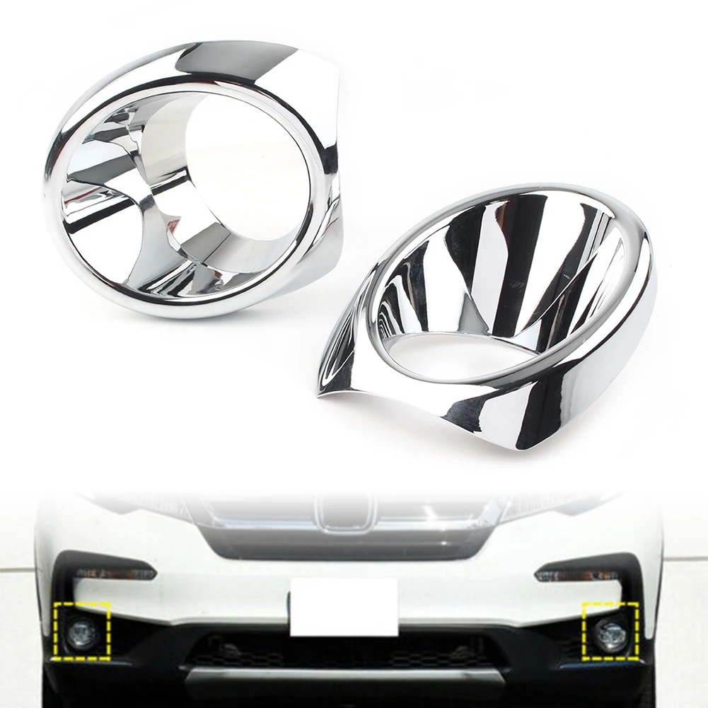

2pcs Car Front Fog Lamp Light Cover Trim Decor For Honda Pilot 2019 2020 ABS Chrome