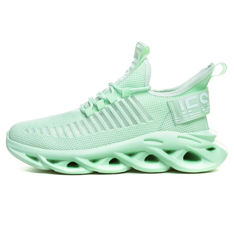 Light green Новая мужская обувь для бега ударная Абсорбирующая Подушка дышащая легкая удобная обувь спортивные кроссовки для прогулок - Цвет: Light green