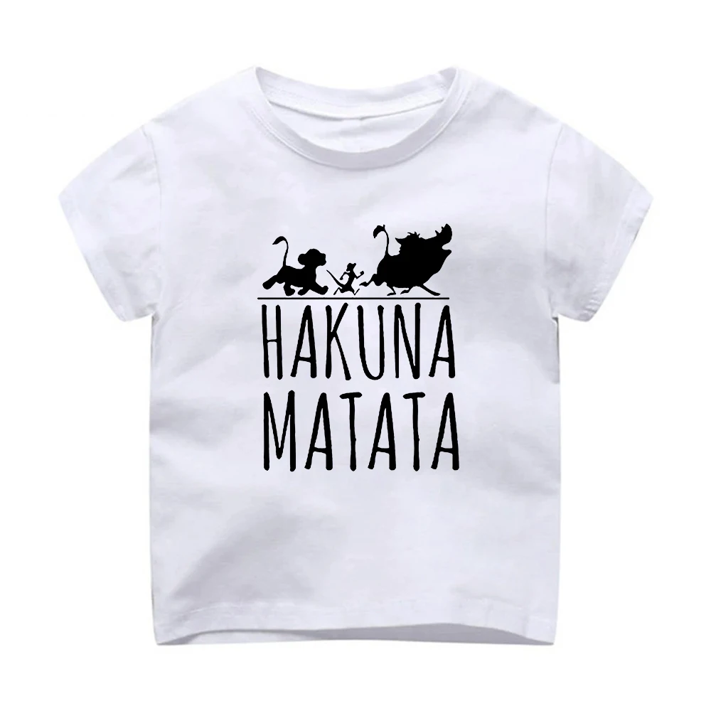 

Disney Hakuna Matata European And American Cartoon Movie Lion King Simba Print Summer Children's Short-Sleeved Unisex T-shirt