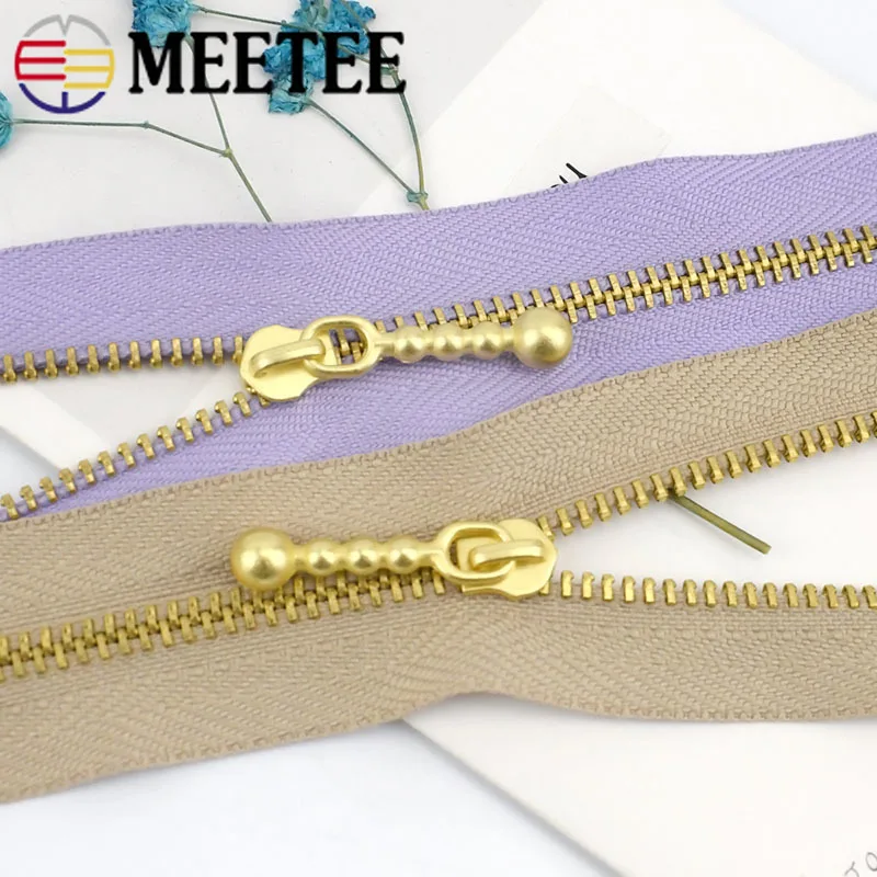 

10pcs Meetee 3# Gold 12/15/20cm Close-end Metal Zippers Closure for Sewing Repair Kit Tools Garment Purse Bags Accessories A4-16