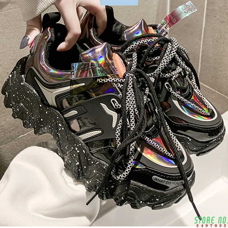 

2020 New Women Shoes Black Red Trend Sneakers Ulzzang Platform Sneakers Female Trainers Comfortable Casual Shoes Women Snekaers