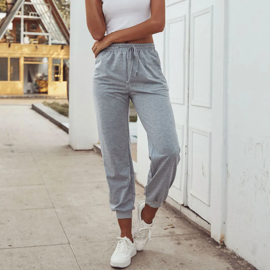 Женские спортивные брюки с завышенной талией для бега повседневные женские