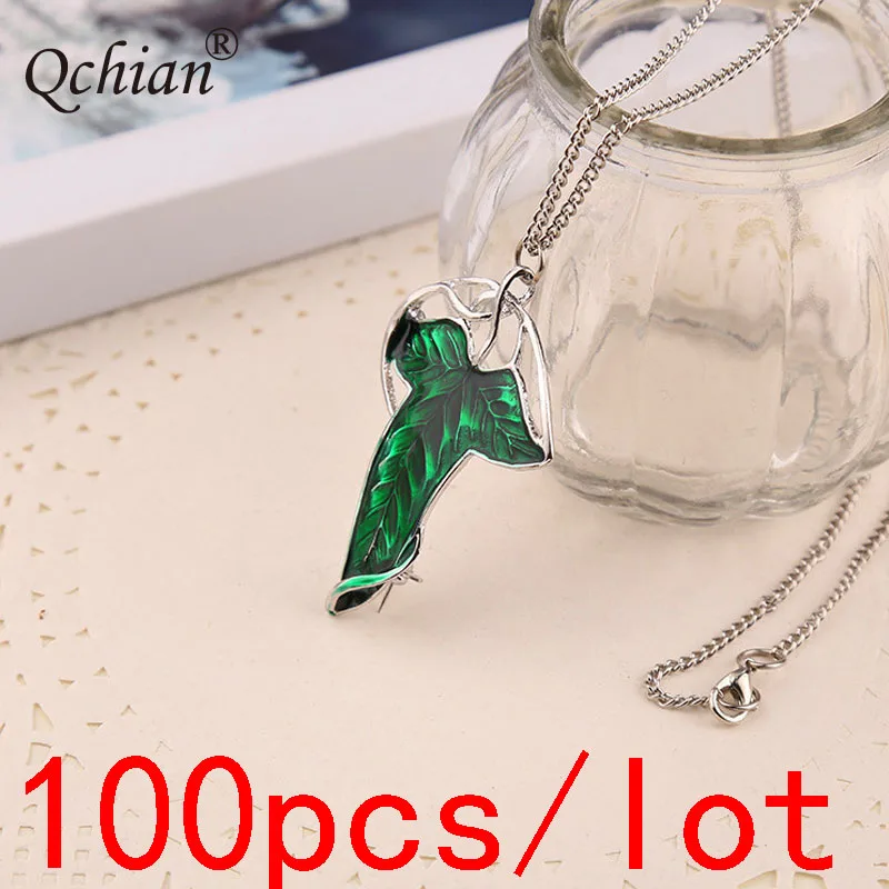 100 шт./лот ожерелье Elf Prince с зелеными листьями декоративная подвеска очень