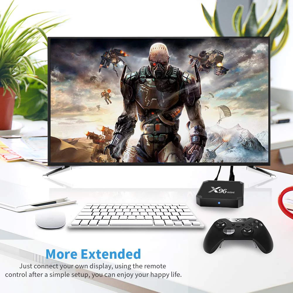 Smart tv Box X96 Mini 1 год IP tv подписка Android 7,1 Amlogic S905W четырехъядерный 2,4 ГГц 4K HD онлайн медиаплеер телеприставка