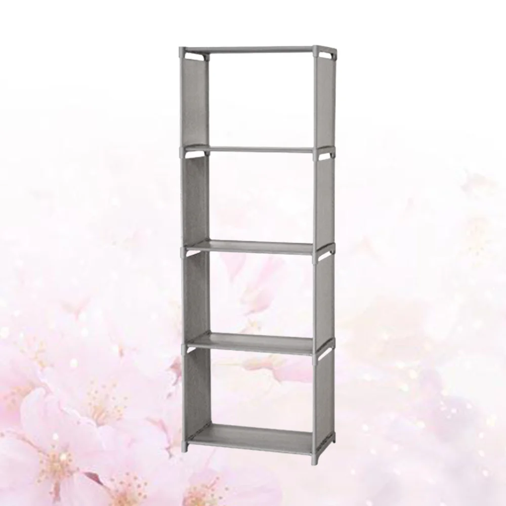 

Bookshelf Shelf Rack Storage Rack Magazine Rack Bookcase Shelving Display Shelves Storage Unit PP and Non-woven Fabric Shelf (Fi