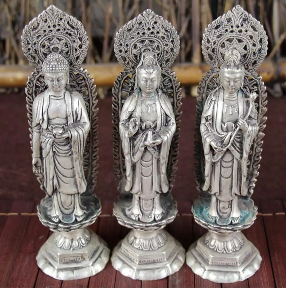 Медная статуя из белого медного золота Серебряное украшение для кабинета