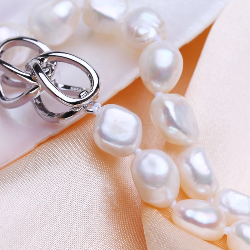 

FENASY Genuine Natural Freshwater Baroque Pearl Necklaces For Women 9-10mm Pearl Party Wedding Engagement Jewelry