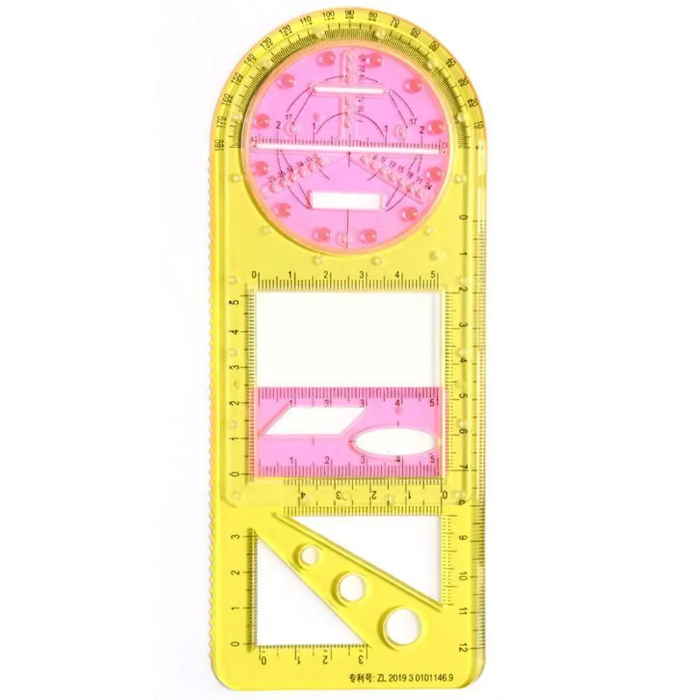 

Multifunctional Geometric Ruler Geometric Drawing Template Measuring Tool For School Office Architecture Supply Линейка Шко D6n0